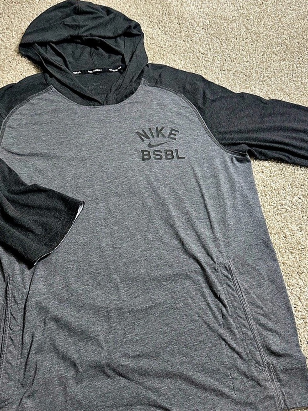 Nike BSBL Dri-FIT Baseball Hoodie Gray & Black